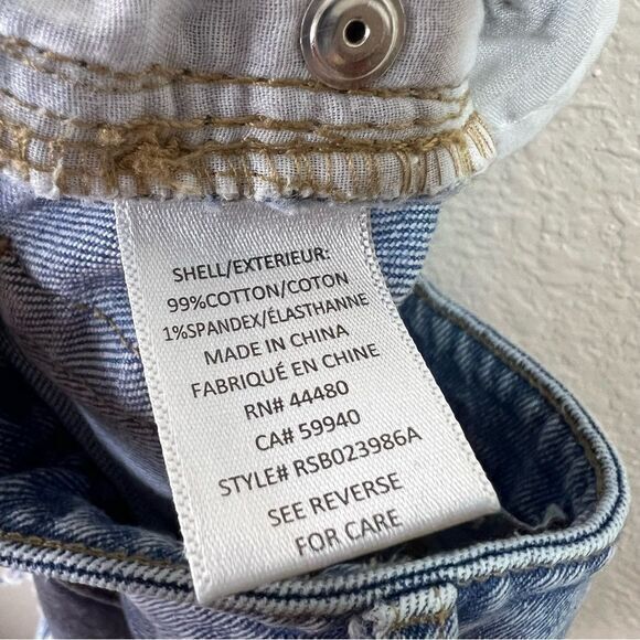 Tinseltown Womens Distressed Jeans Medium Wash Denim Stretch Hi Rise Blue Size 3 - Picture 6 of 7